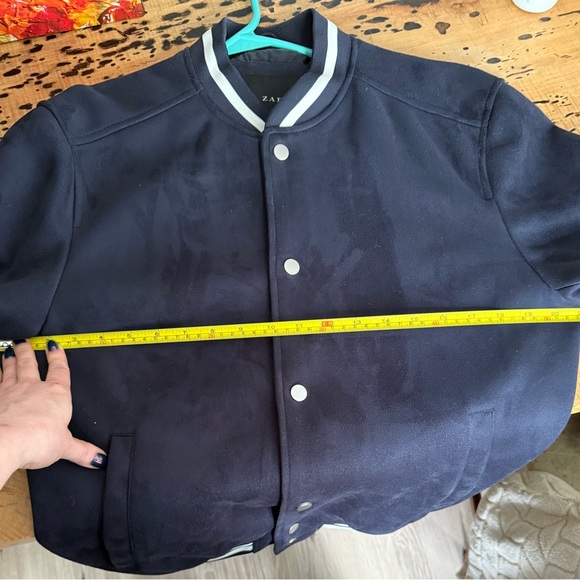 Zara Black faux suede Bomber Jacket - Picture 6 of 7